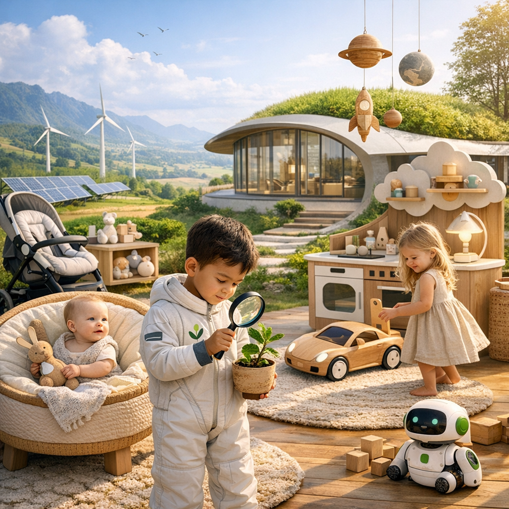 Next-Gen Sustainable Childhood: Merging Luxury with Eco-Conscious Parenting for the Future Innovators